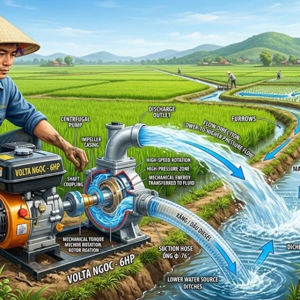 Bơm cơ khí ngọc 6hp