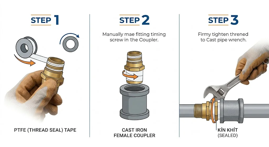 Hướng dẫn sử dụng sản phẩm hai đầu ren