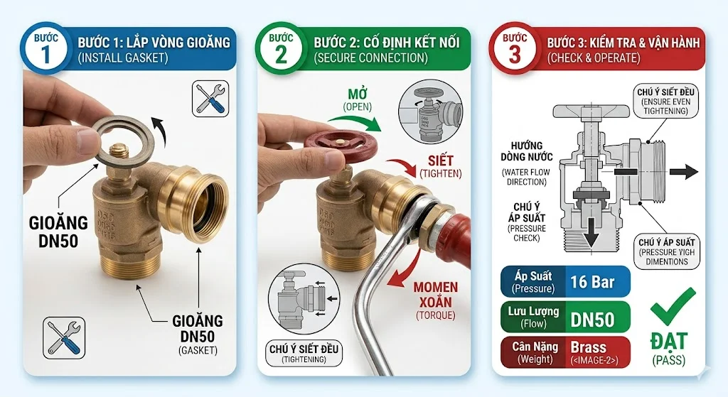 Hướng dẫn sử dụng sản phẩm van góc chữa cháy