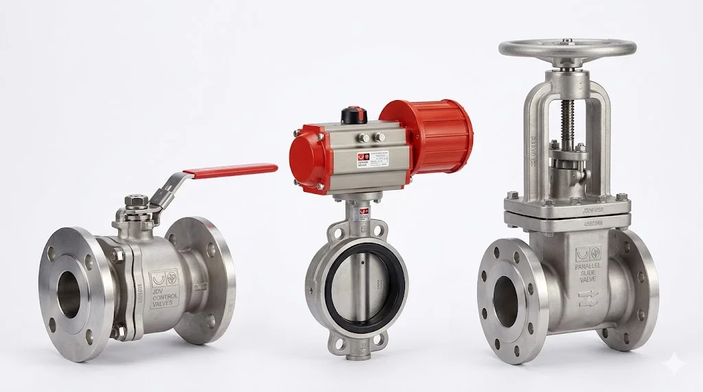 Van JDV bao gồm nhiều loại van công nghiệp như van bi, van bướm và van cổng