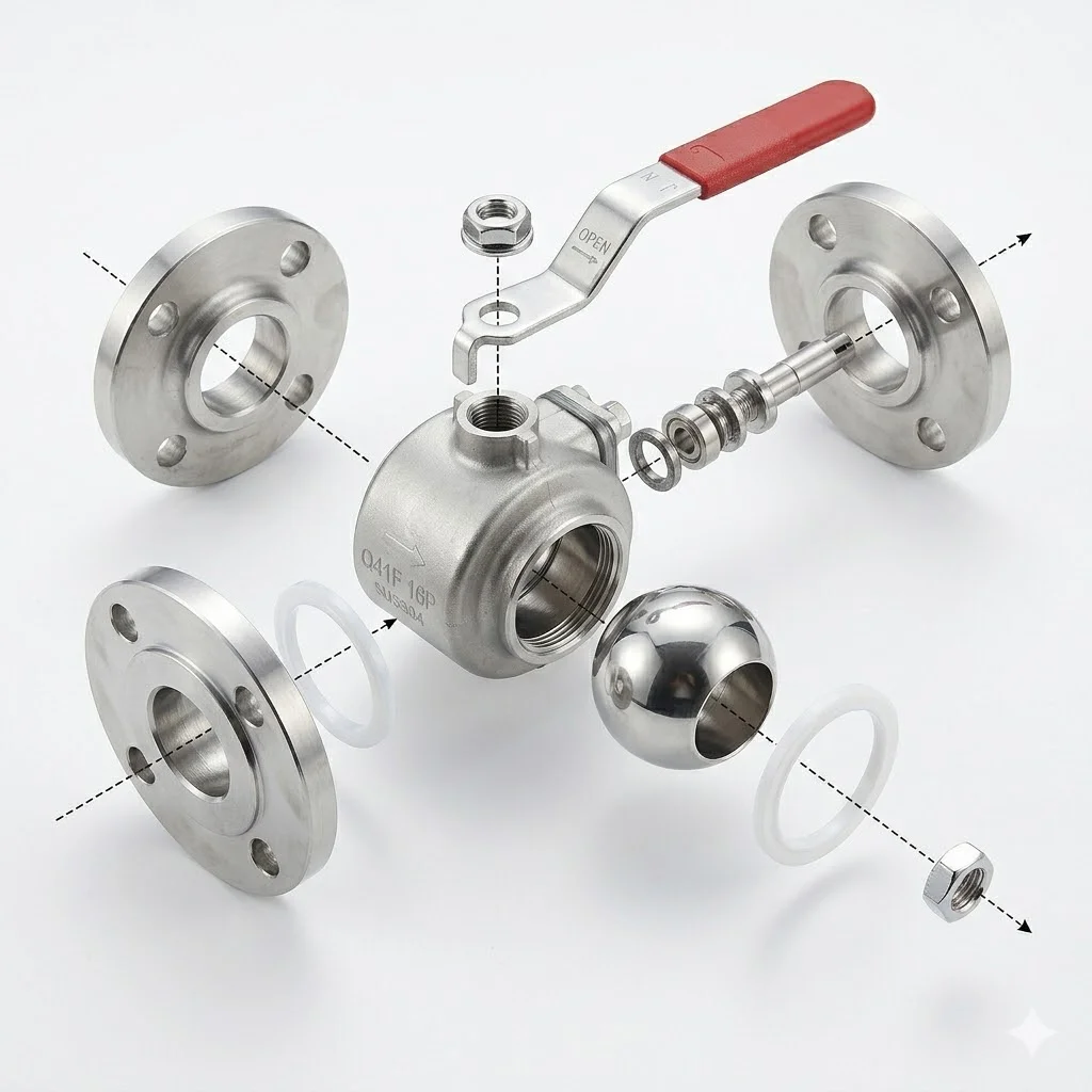 Cấu tạo của sản phẩm van bi