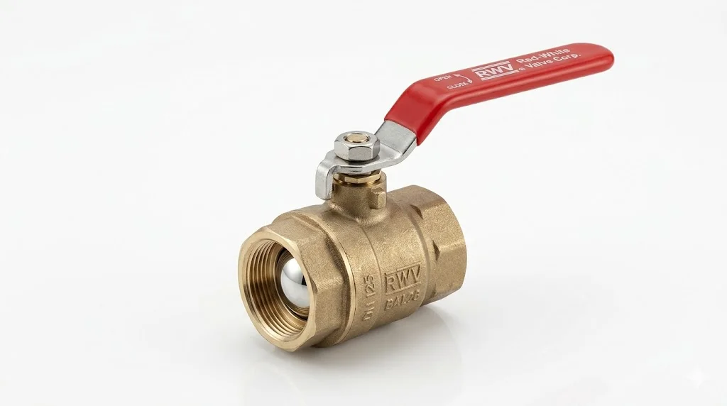 Van bi Red White với tay gạt đỏ đặc trưng, thiết kế chắc chắn và độ kín cao