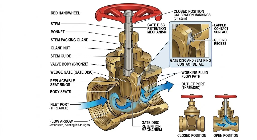 Nguyên lý hoạt động và cấu tạo của van cổng đồng