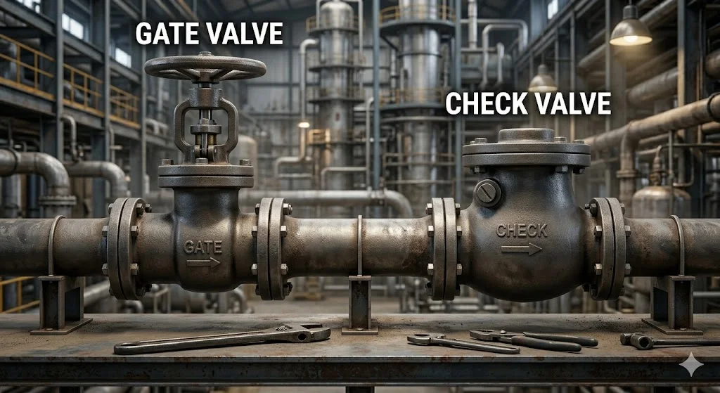 Ứng dụng của gate valve và check valve