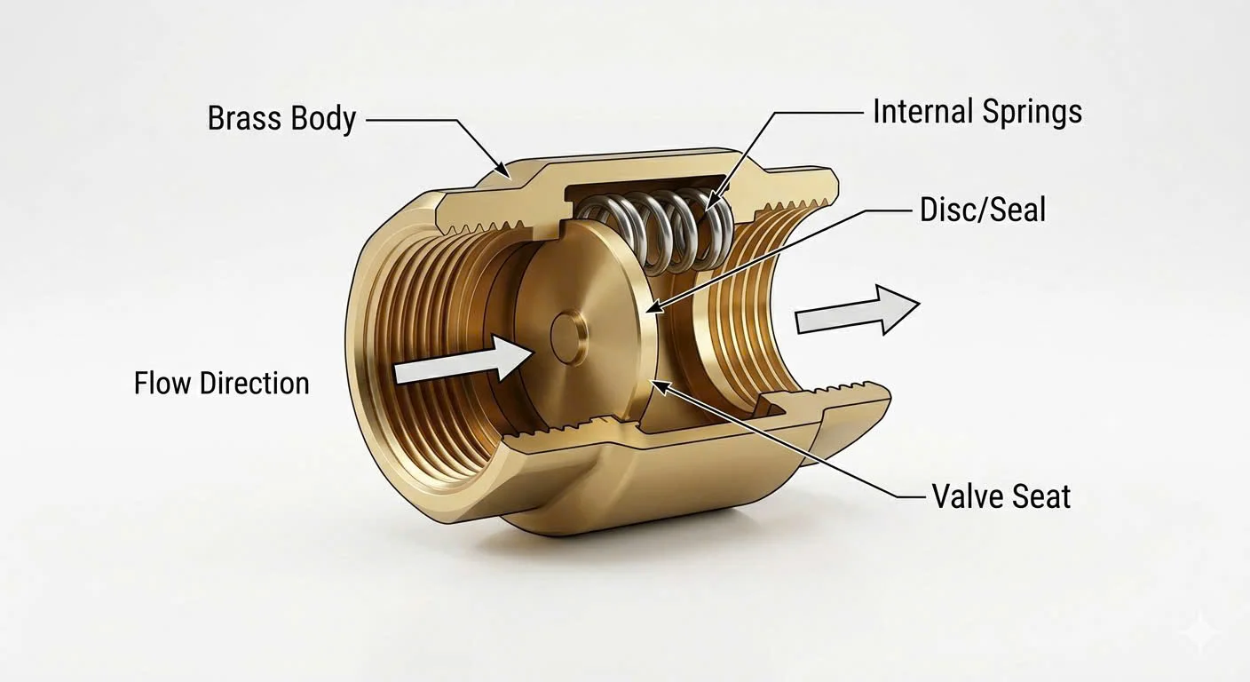 Nguyên lý hoạt động của van một chiều