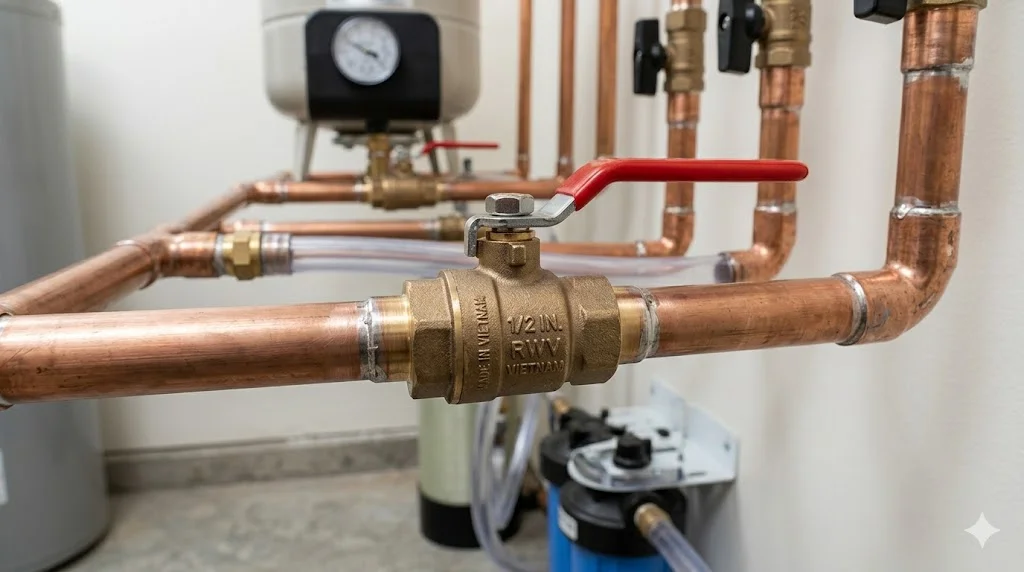 Van vặn ống nước dùng trong gia đình giúp kiểm soát dòng nước dễ dàng và nhanh chóng
