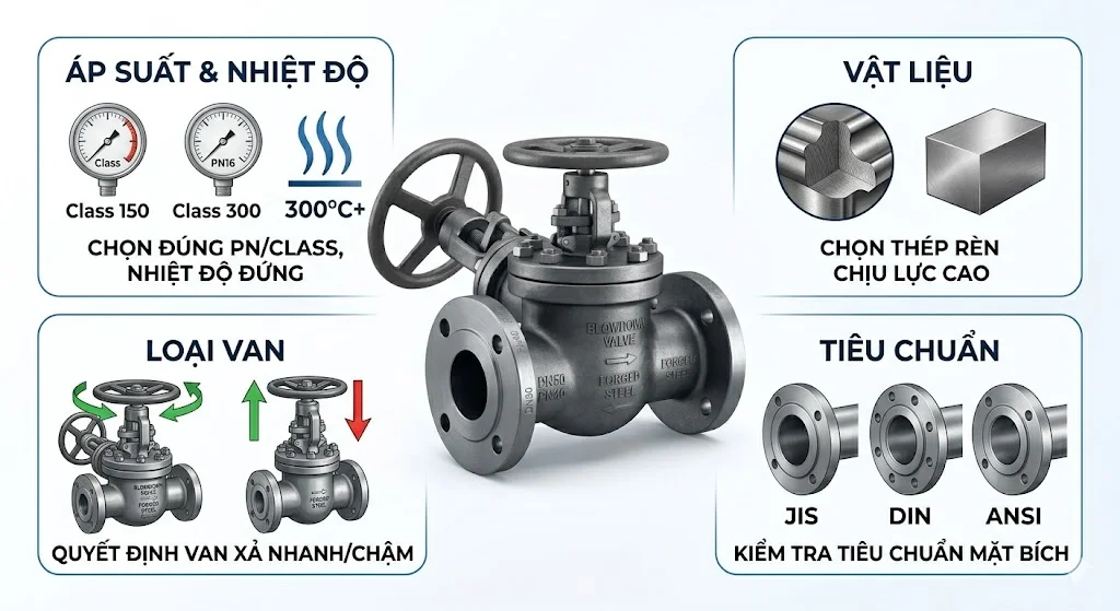 Hướng dẫn chọn sản phẩm van xả đáy lò hơi
