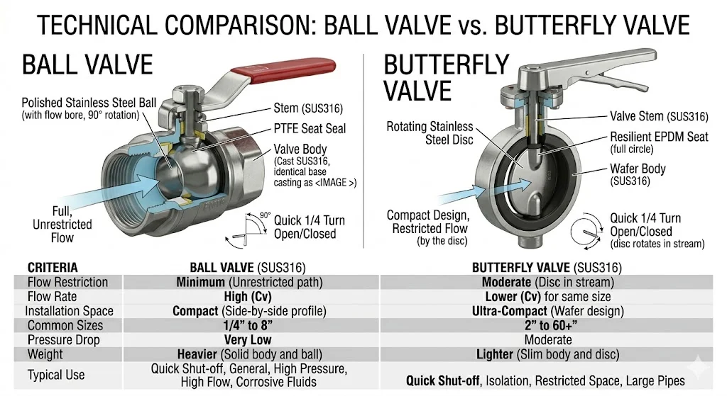 So sánh van cổng và van bướm