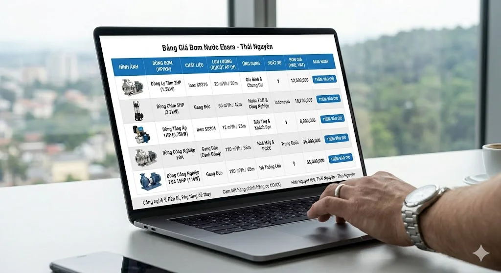 Bảng giá bơm nước