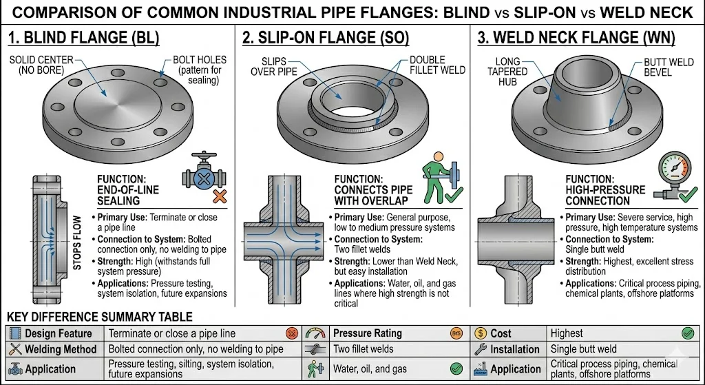 So sánh mặt bích đặc DN100 với các phương pháp bịt kín khác