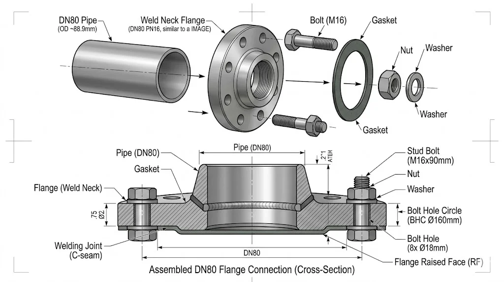 Cấu tạo của bích thép