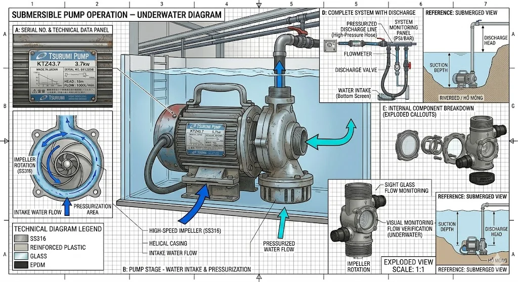 Nguyên lý hoạt động của bơm chìm