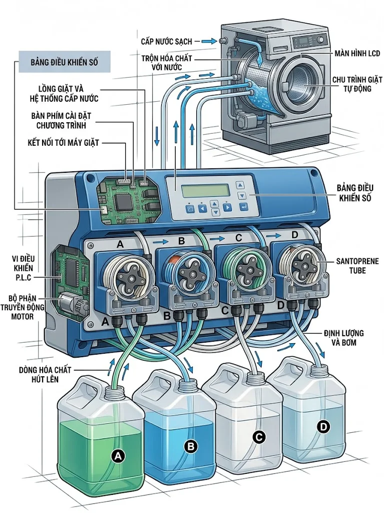 Nguyên lý hoạt động của bơm hoá chất