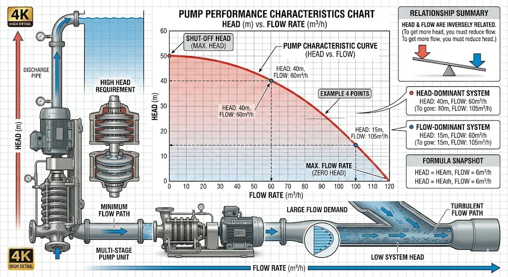 So sánh "Lưu lượng" và "Cột áp" trong thực tế