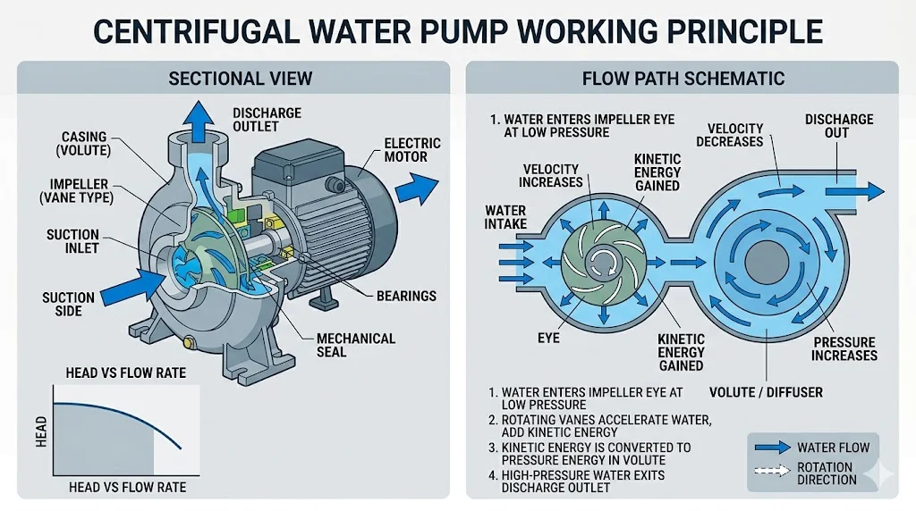 Nguyên lý hoạt động của máy bơm