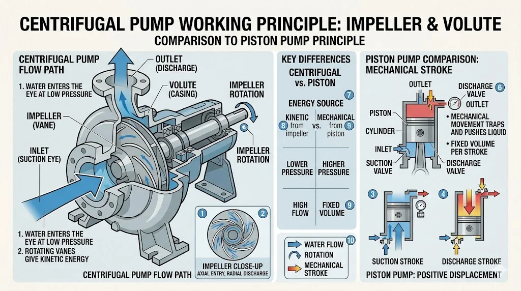Nguyên lý hoạt động của máy bơm