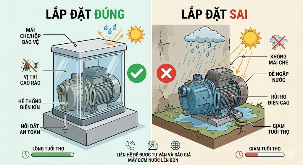 So sánh lắp đặt trong nhà và ngoài trời