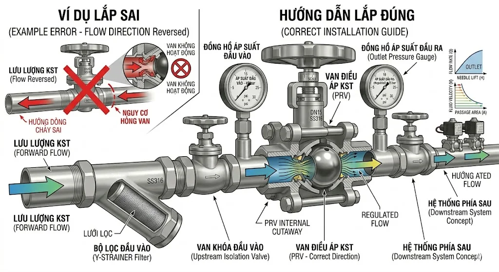 Hướng dẫn lắp van đúng