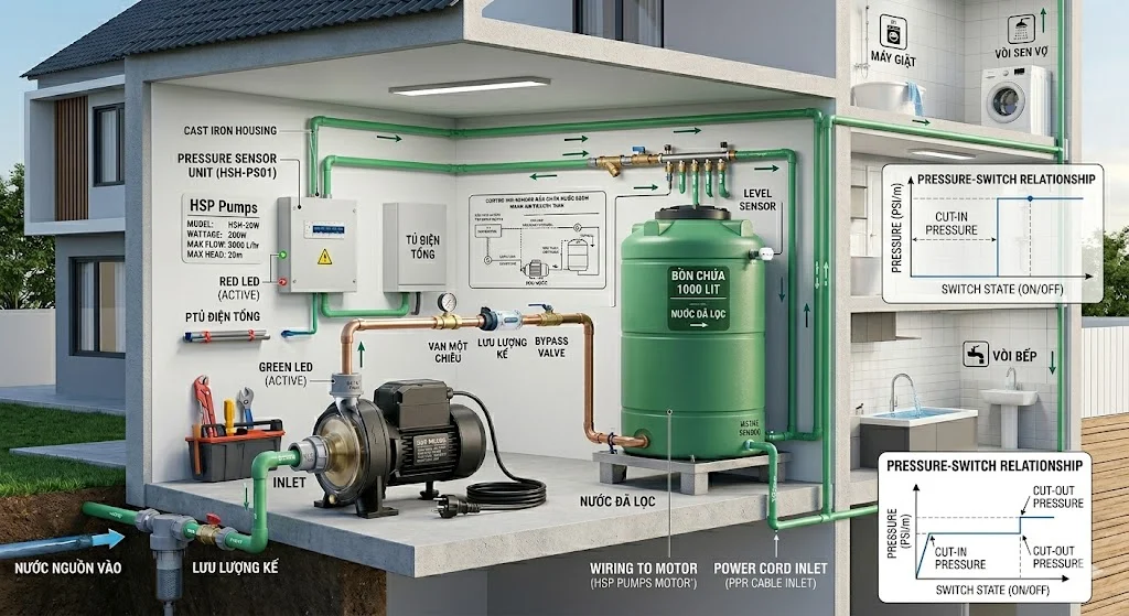 Cấu tạo của cảm biến bơm tăng áp