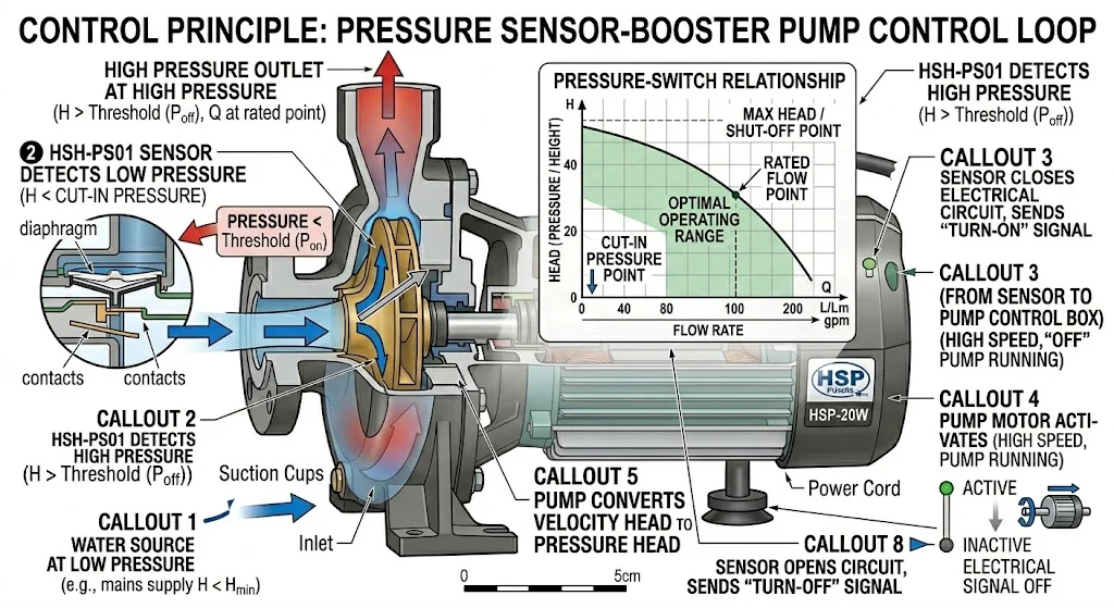 Nguyên lý hoạt động của cảm biến bơm tăng áp