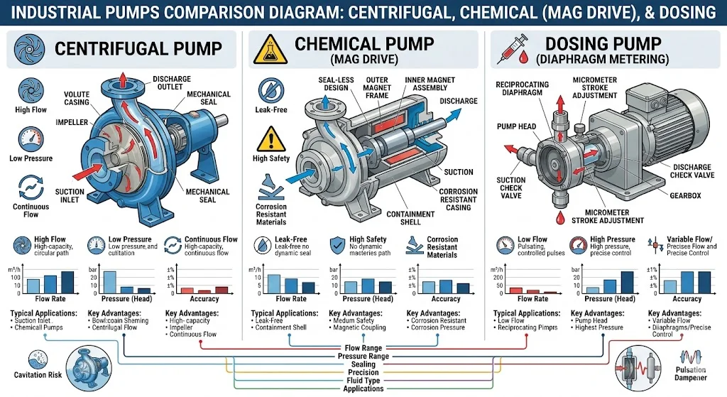 So sánh giữa các loại bơm