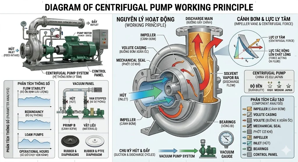 Nguyên lý hoạt động của bơm ly tâm