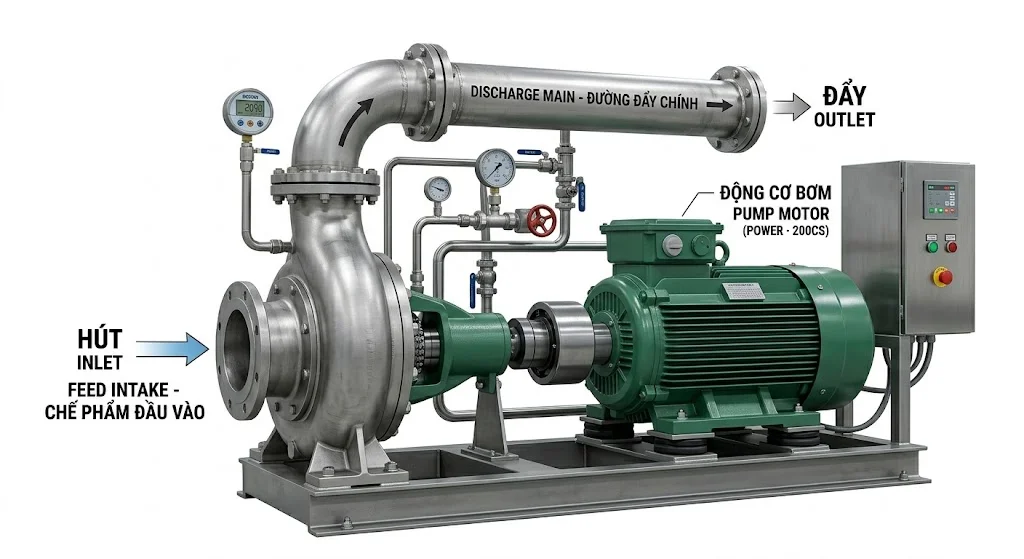 Tổng quan ngoại hình của bơm ly tâm