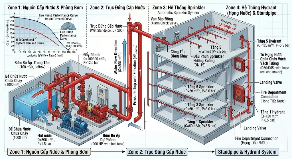 Sơ đồ lắp đặt máy bơm