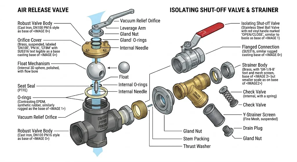 Cấu tạo chi tiết của cụm van 