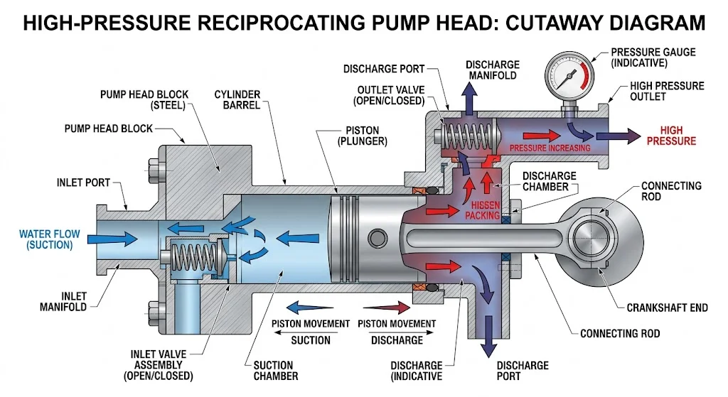 Nguyên lý hoạt động của đầu bơm