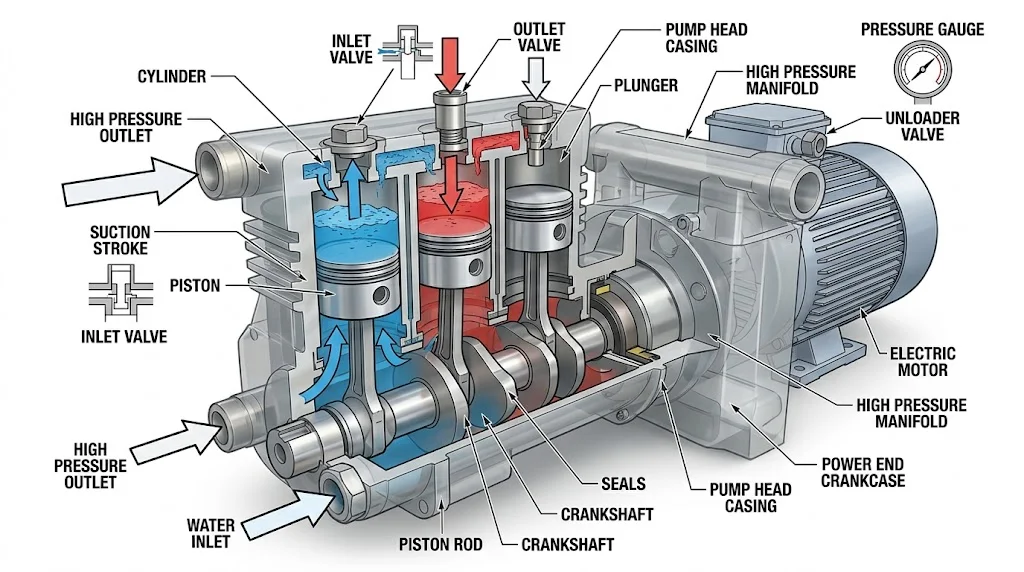Nguyên lý hoạt động của đầu bơm