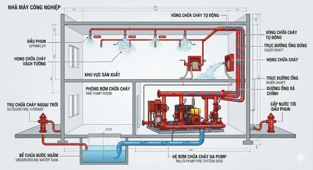 Nguyên lý hoạt động của bơm chữa cháy