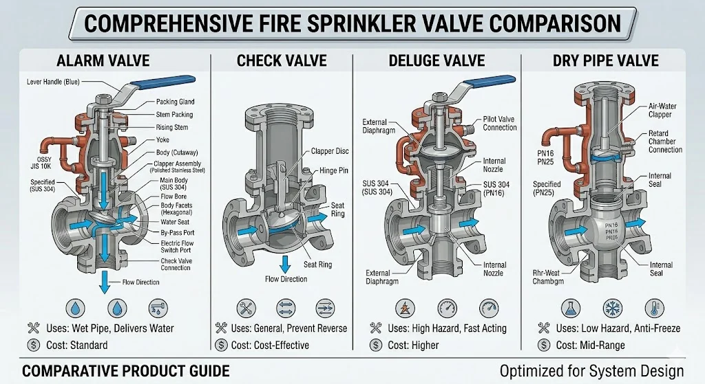 Các loại van phun nước chữa cháy