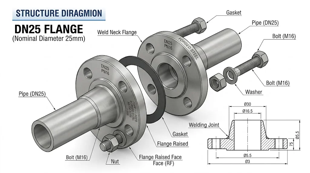 Cấu tạo của mặt bích