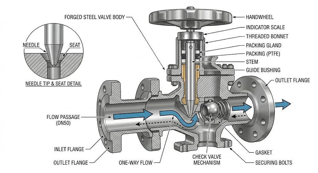 Cấu tạo của van điều khiển lưu lượng
