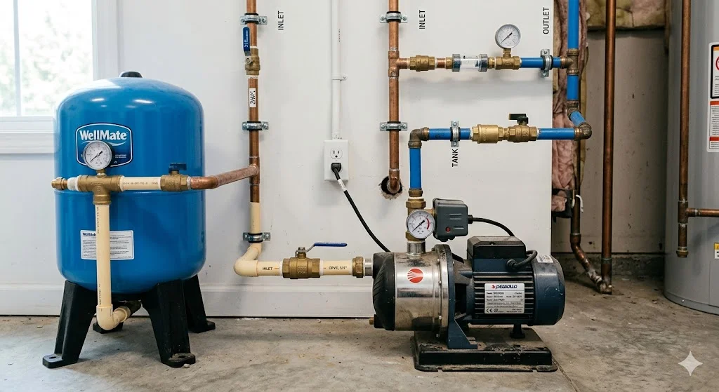 Hình ảnh minh hoạ lắp đặt trong thực tế của máy bơm tăng áp