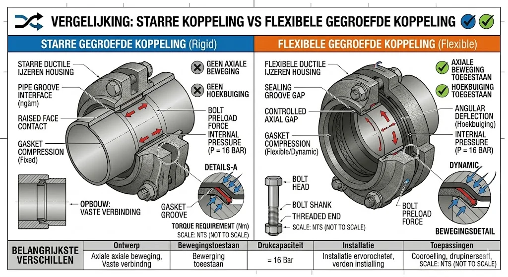  So sánh Grooved Coupling với Mặt bích và Hàn