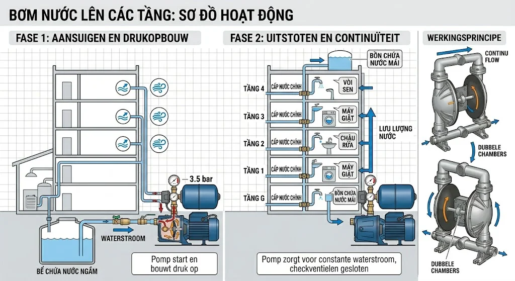 Nguyên lý hoạt động của máy bơm