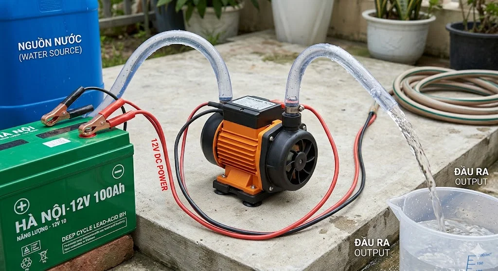 Tổng quan ngoại hình của máy bơm DC