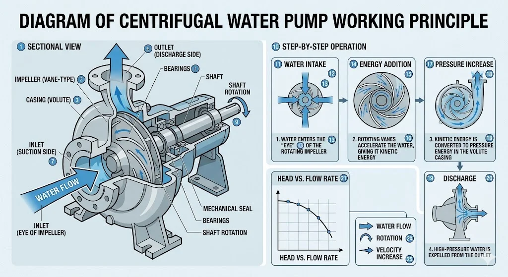 Nguyên lý hoạt động của máy bơm