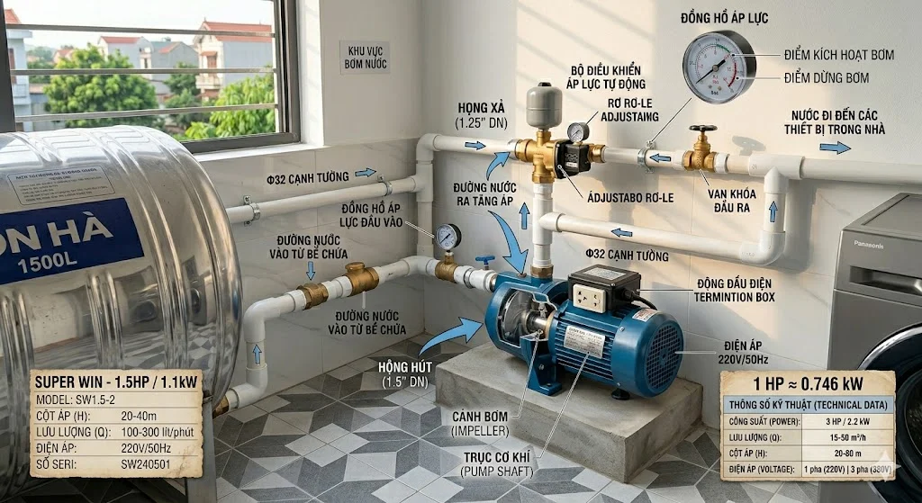 Ứng dụng của máy bơm nước này trong thực tế