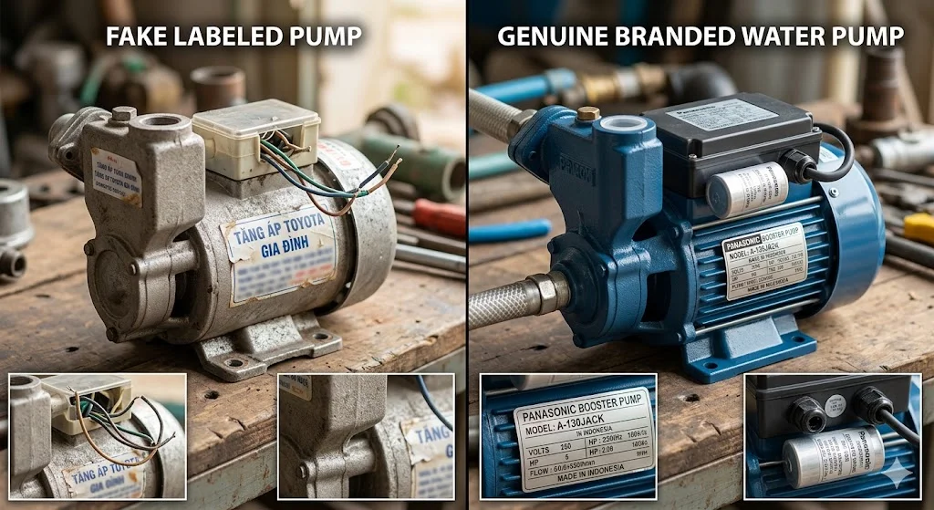 Phân biệt máy bơm “gắn mác Toyota” trên thị trường