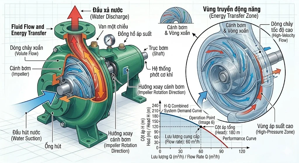 Nguyên lý hoạt động của máy bơm