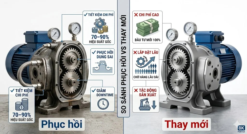 So sánh giữa phục hồi và thay mới