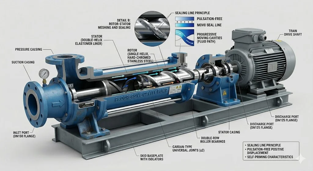 Cấu tạo của bơm thể tích