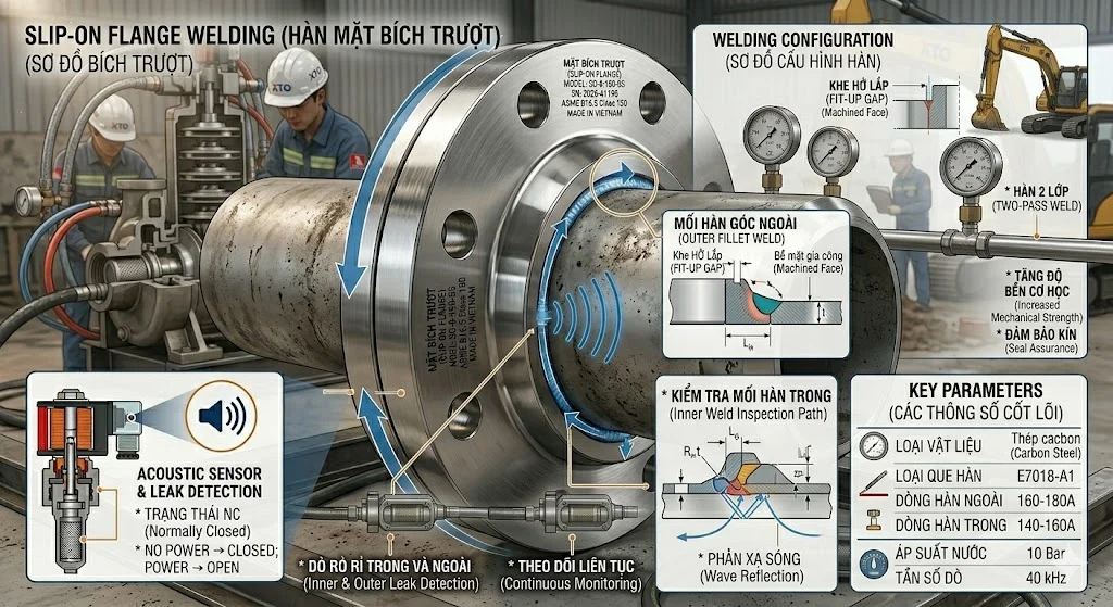 Nguyên lý hoạt động của mặt bích trượt