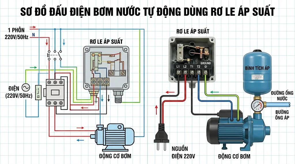Minh hoạ sơ đồ đấu điện 