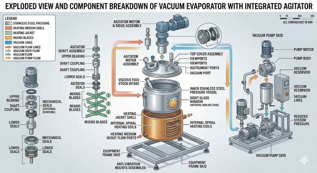 Cấu tạo của thiết bị cô đặc chân không