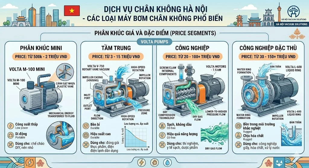 Các loại dịch vụ chân không