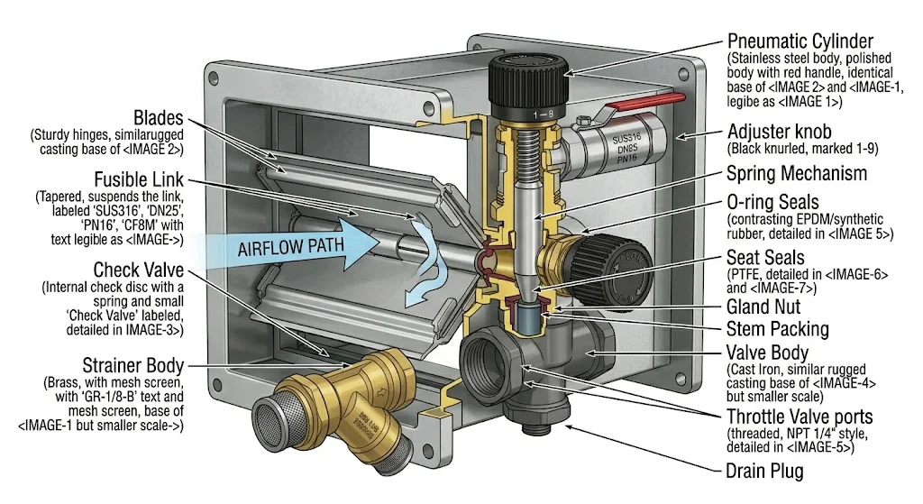 Cấu tạo của van chặn lửa